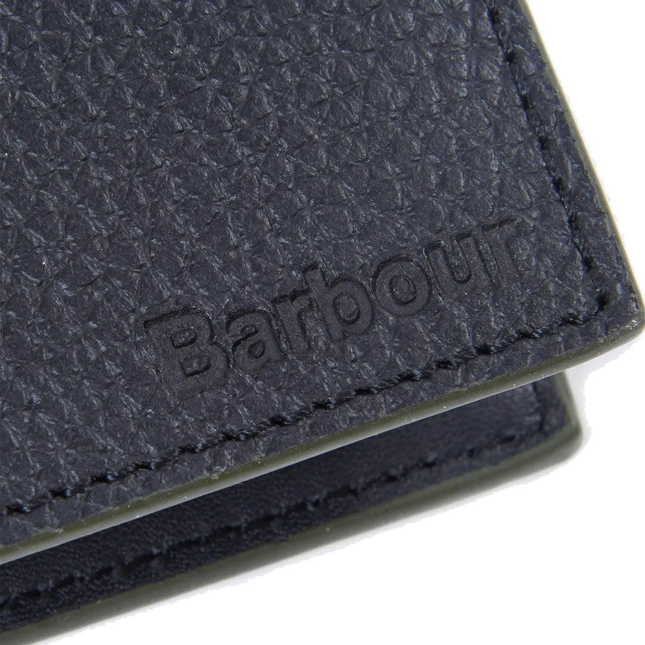 Barbour Grain Leather Billfold Wallet Black