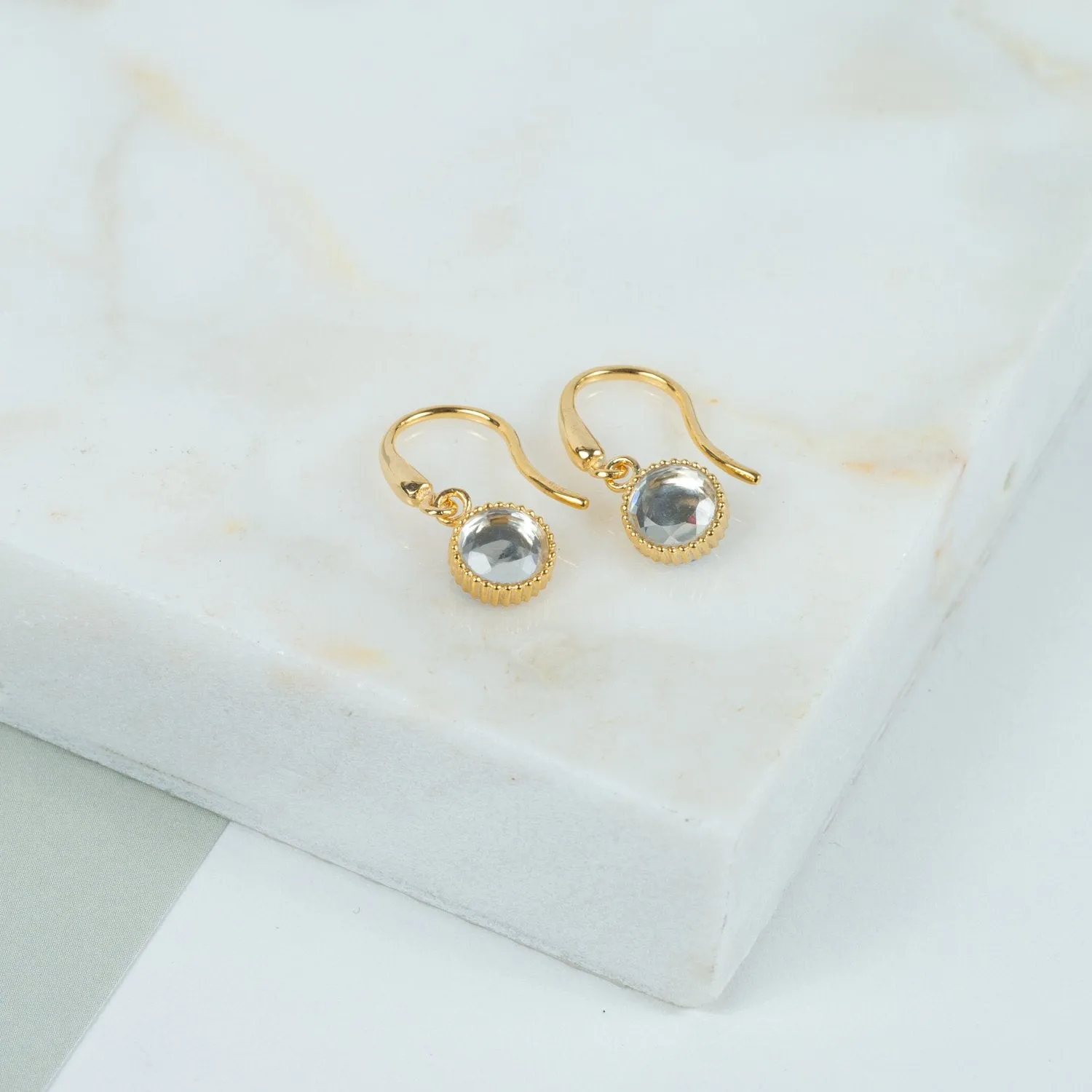 Barcelona April Crystal Birthstone Hook Earrings