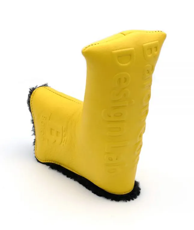 Baron Golf Leather Blade Putter Cover made by Finest Calf Leather - Yellow