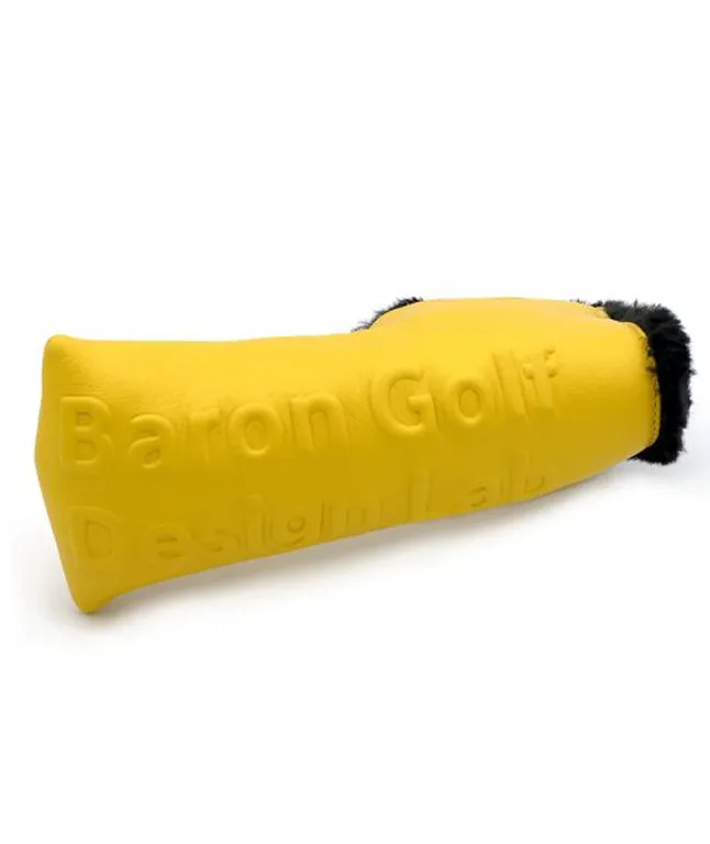 Baron Golf Leather Blade Putter Cover made by Finest Calf Leather - Yellow