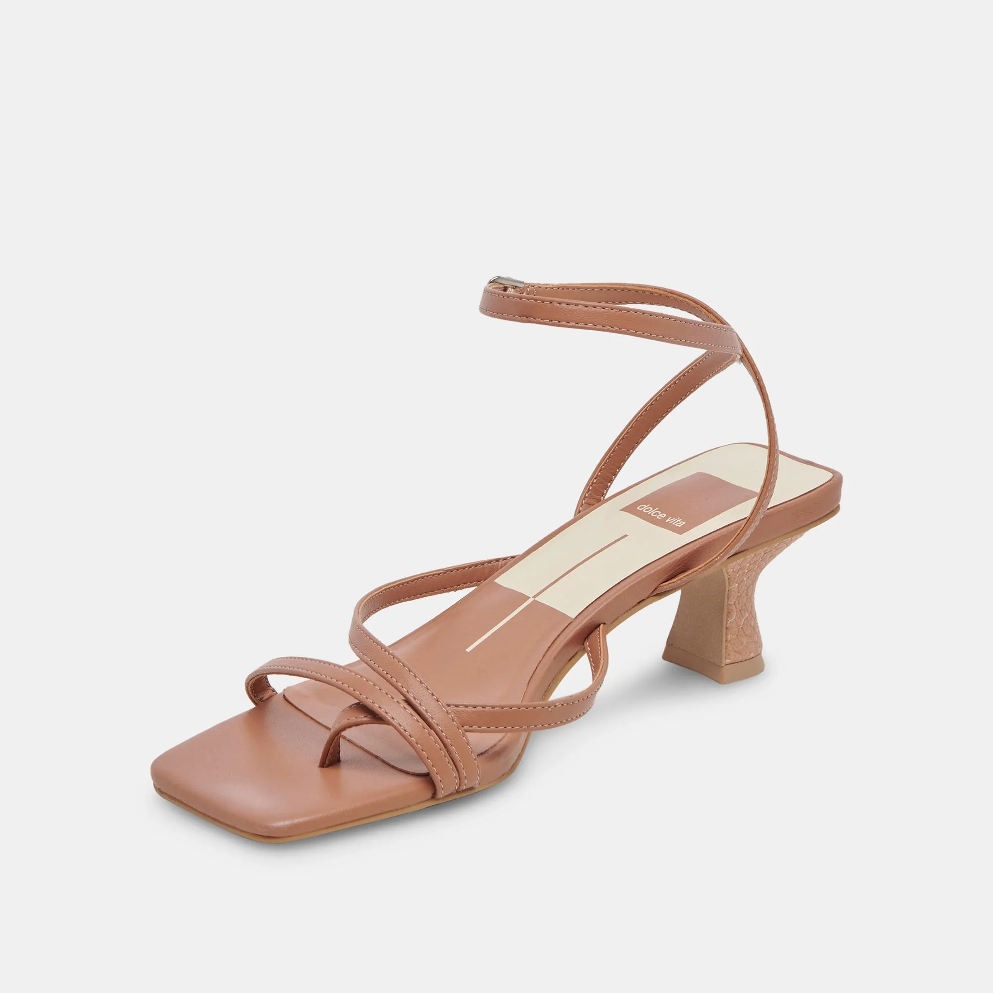 BAYLOR HEELS CARAMEL LEATHER - re:vita