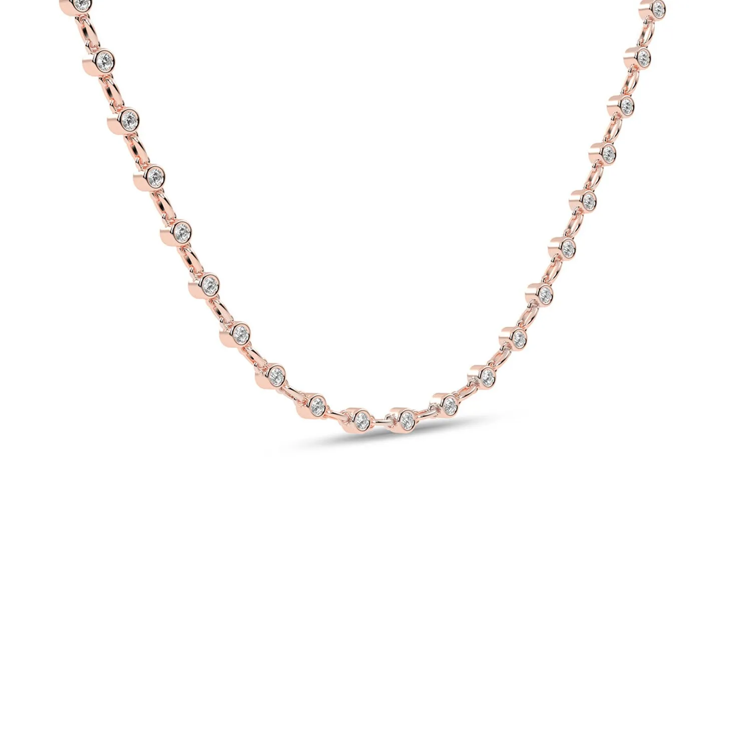 Bezel Set Diamond Tennis Necklace