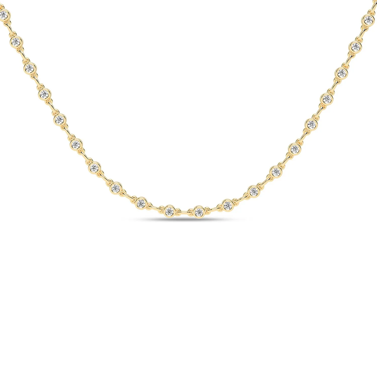 Bezel Set Diamond Tennis Necklace