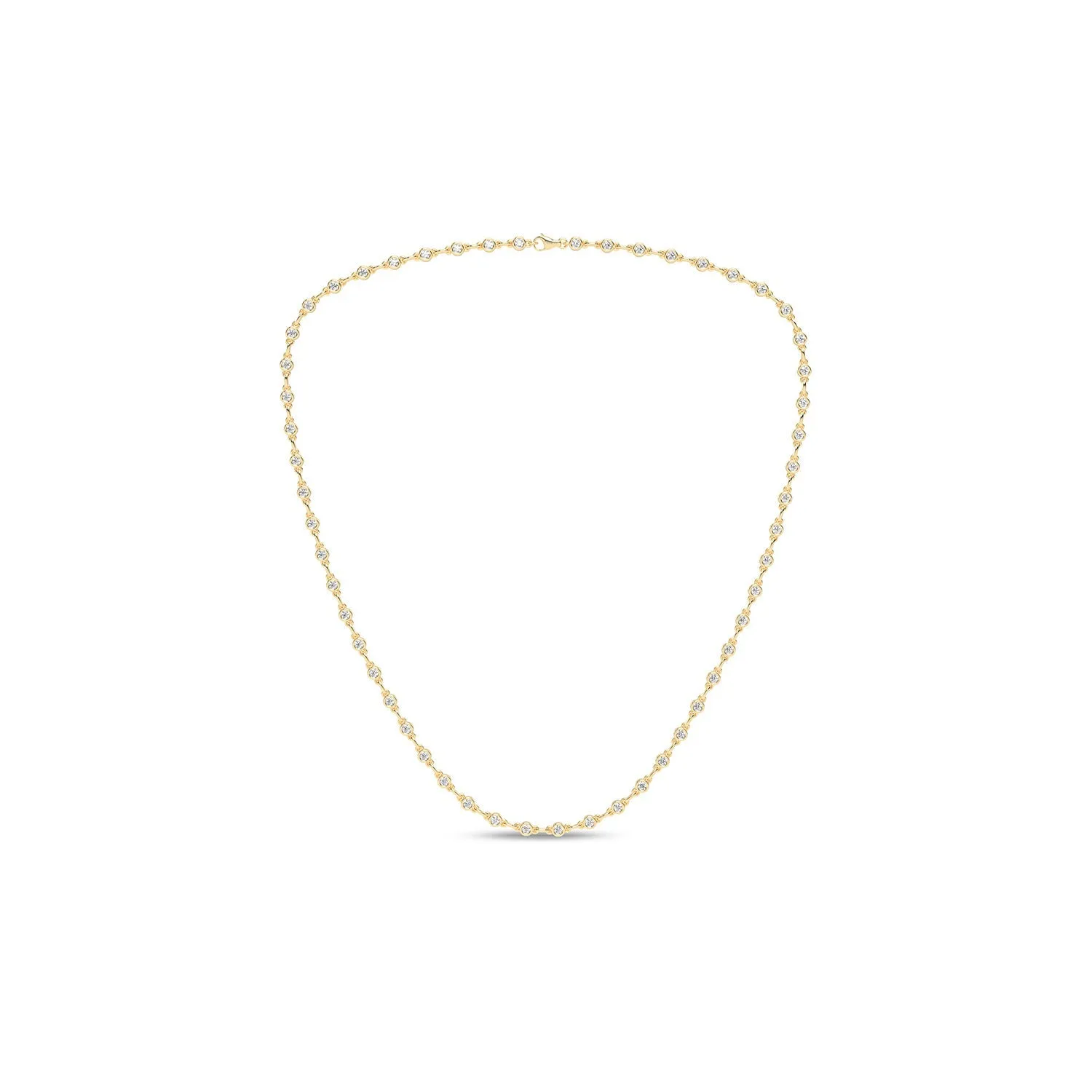 Bezel Set Diamond Tennis Necklace