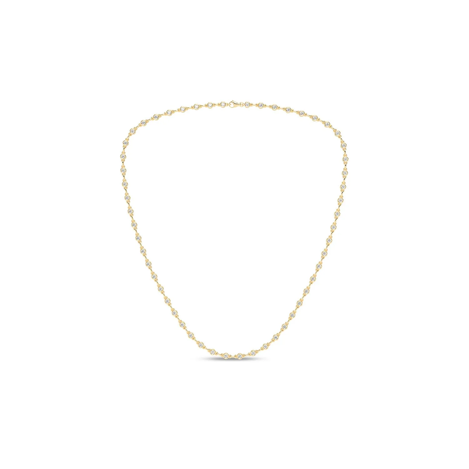 Bezel Set Diamond Tennis Necklace