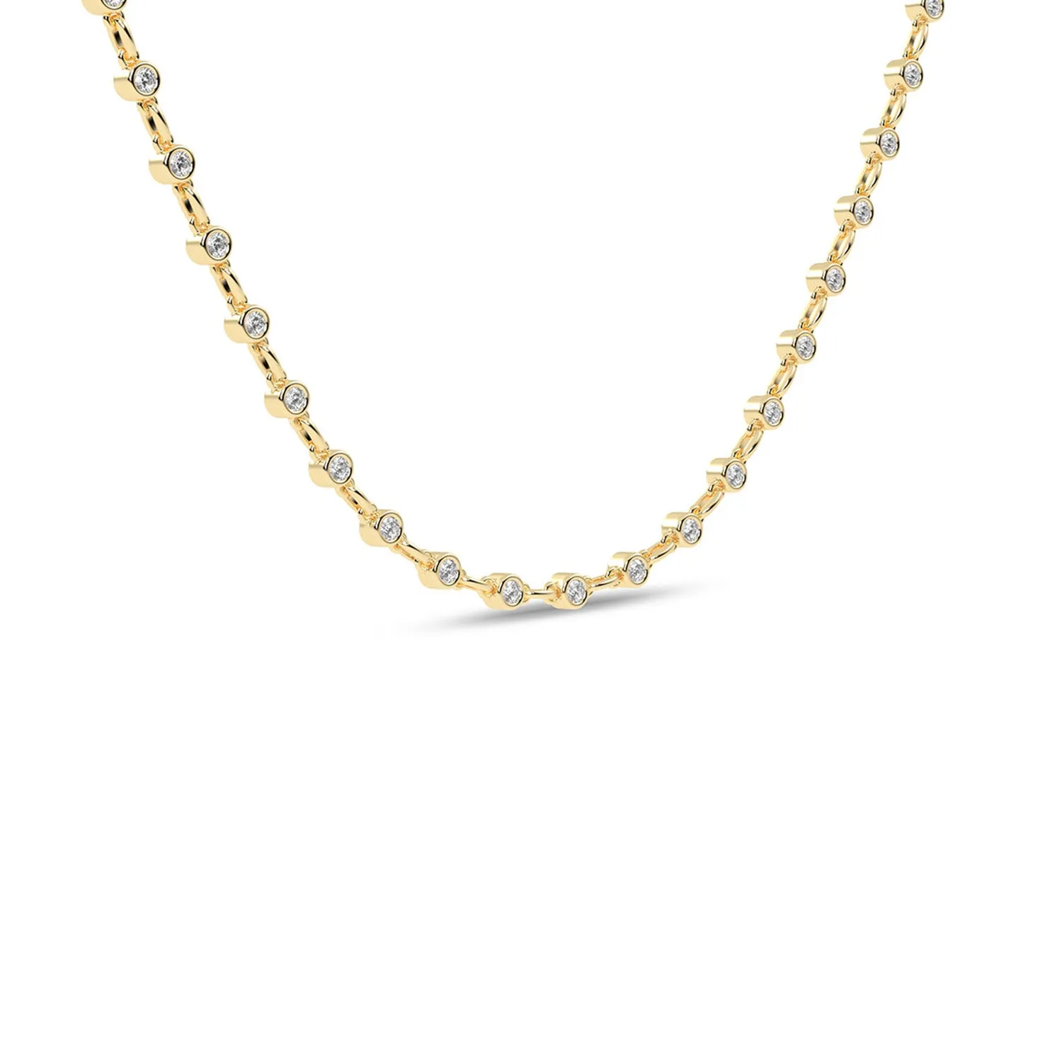 Bezel Set Diamond Tennis Necklace