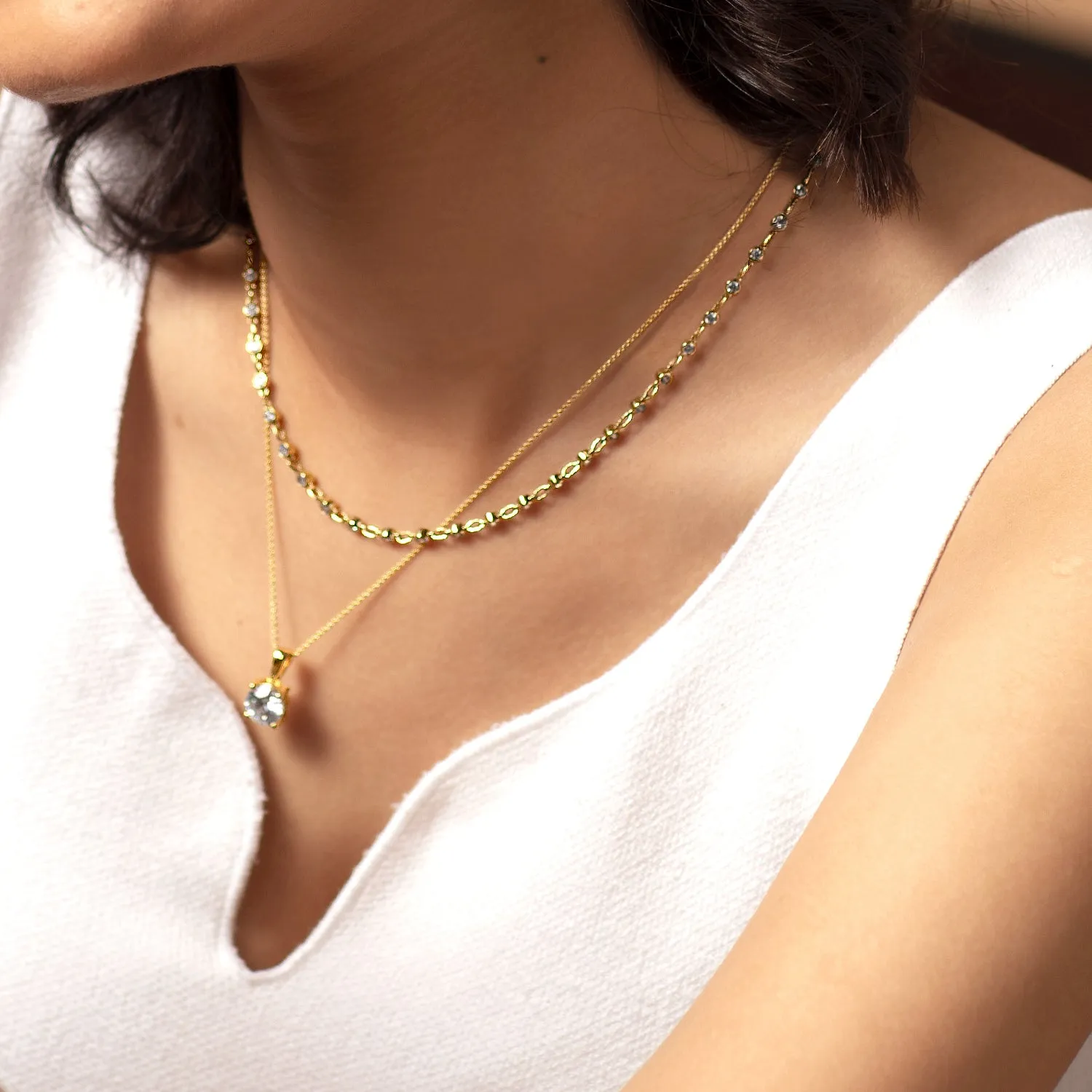 Bezel Set Diamond Tennis Necklace