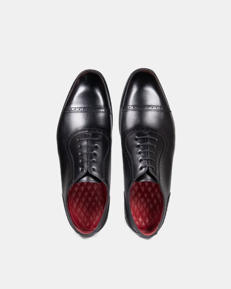 Black Brogue Oxford with Rubber Half Soles