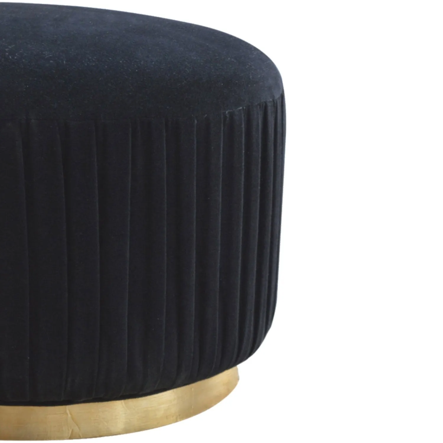 Black Upholstered Velvet Footstool