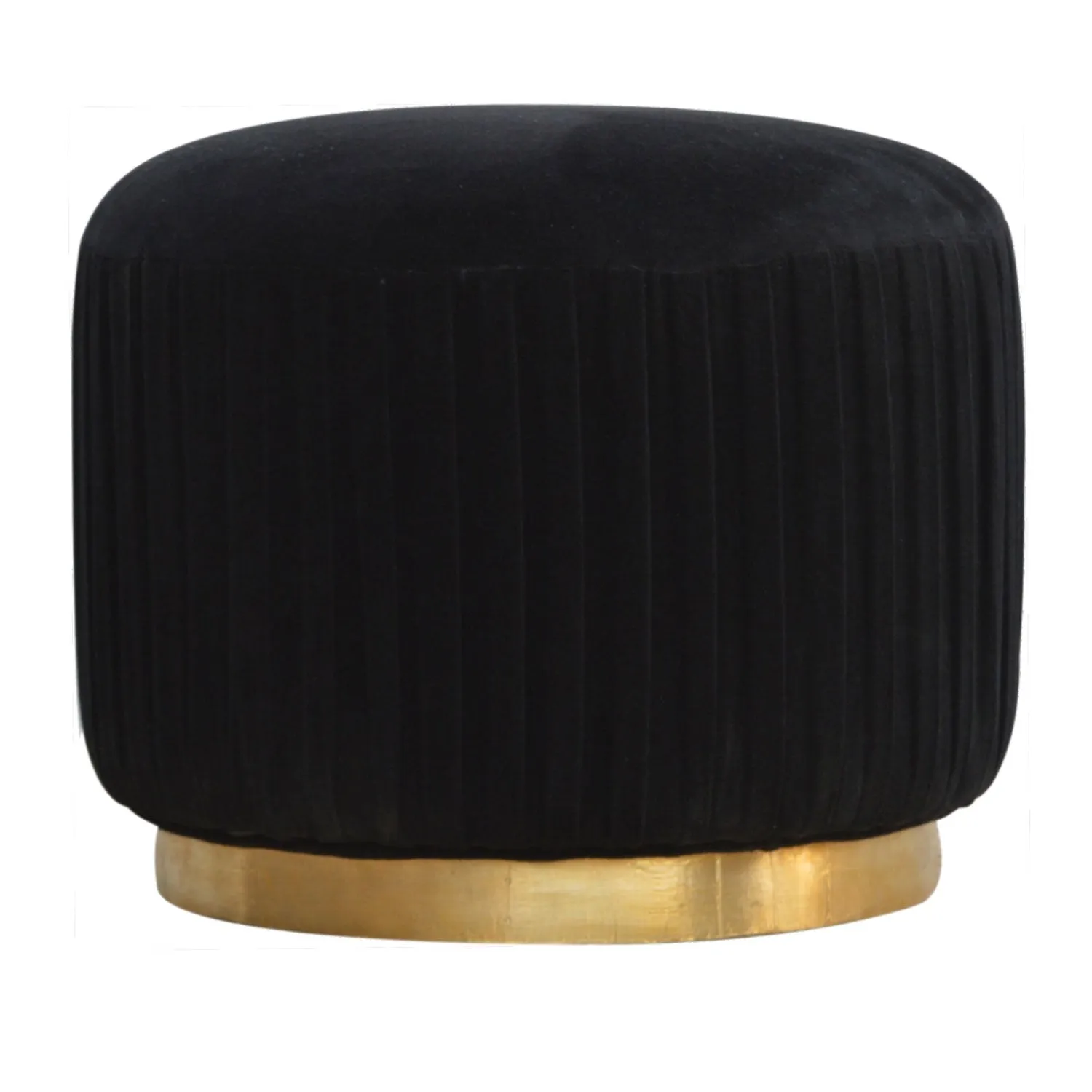 Black Upholstered Velvet Footstool