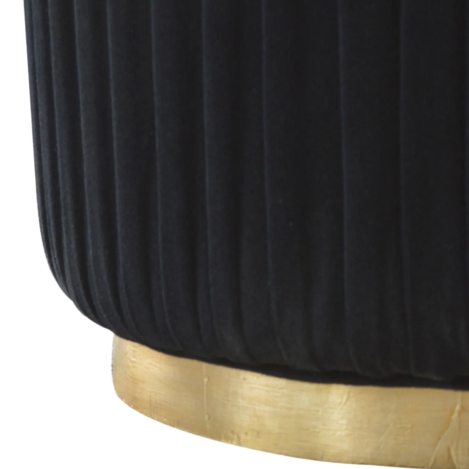 Black Upholstered Velvet Footstool