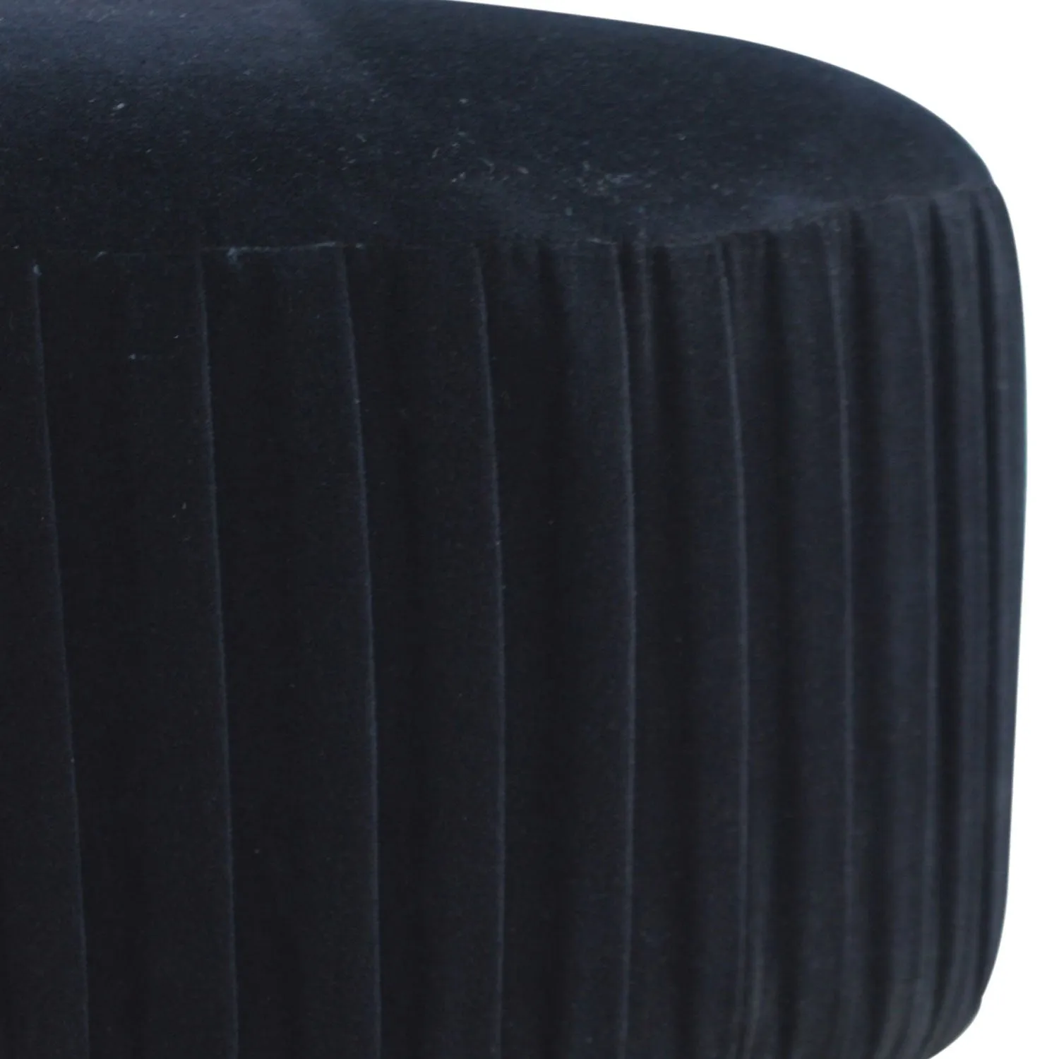 Black Upholstered Velvet Footstool