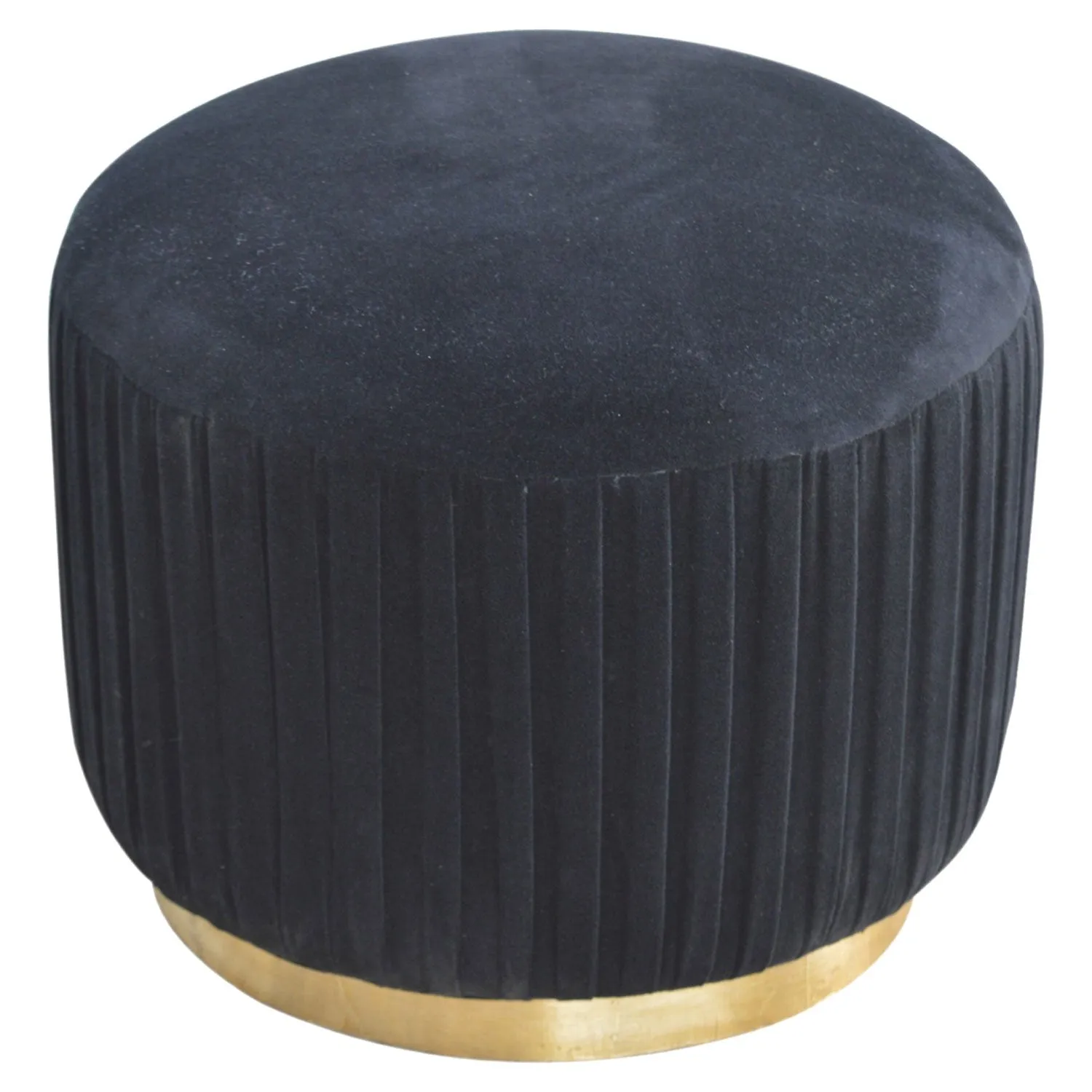 Black Upholstered Velvet Footstool