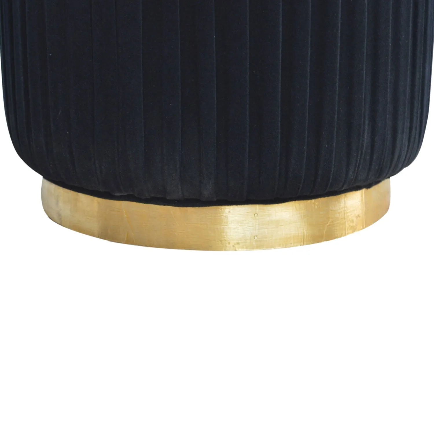 Black Upholstered Velvet Footstool