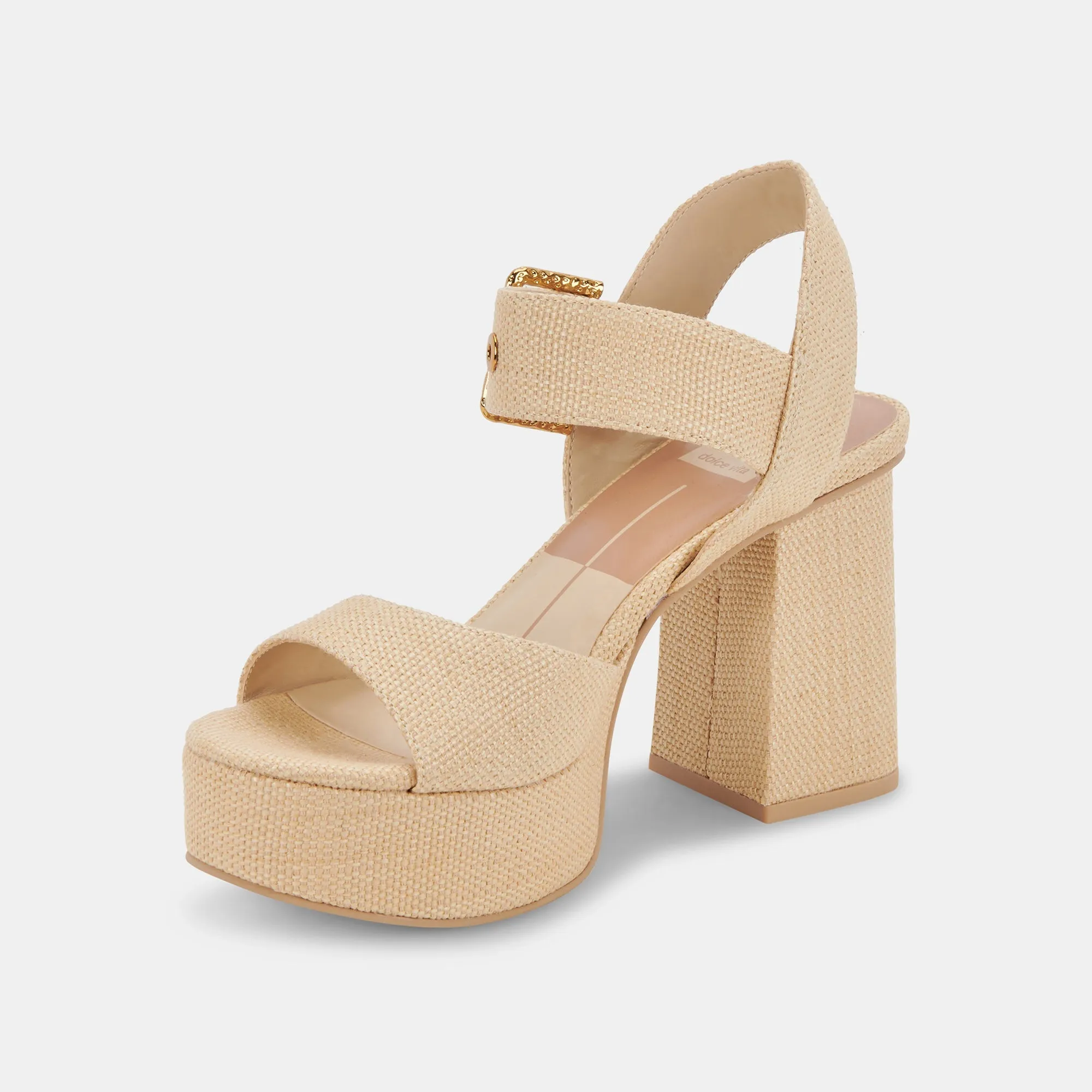 BOBBY HEELS NATURAL RAFFIA - re:vita