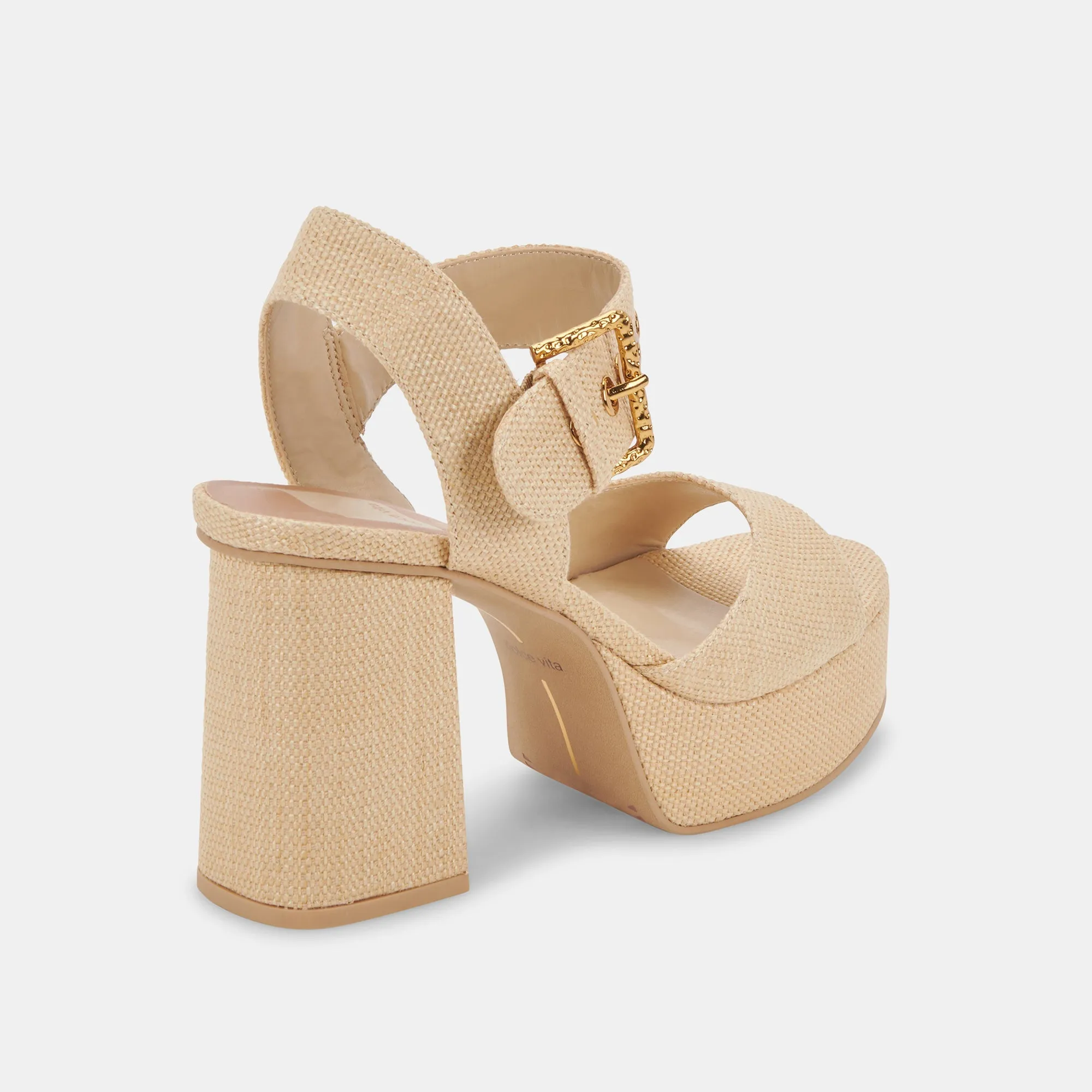 BOBBY HEELS NATURAL RAFFIA - re:vita