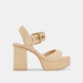 BOBBY HEELS NATURAL RAFFIA - re:vita