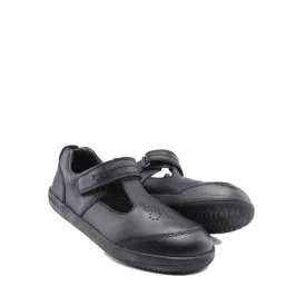 Bobux Kid  Black School Leather Shoe Brave T-Bar