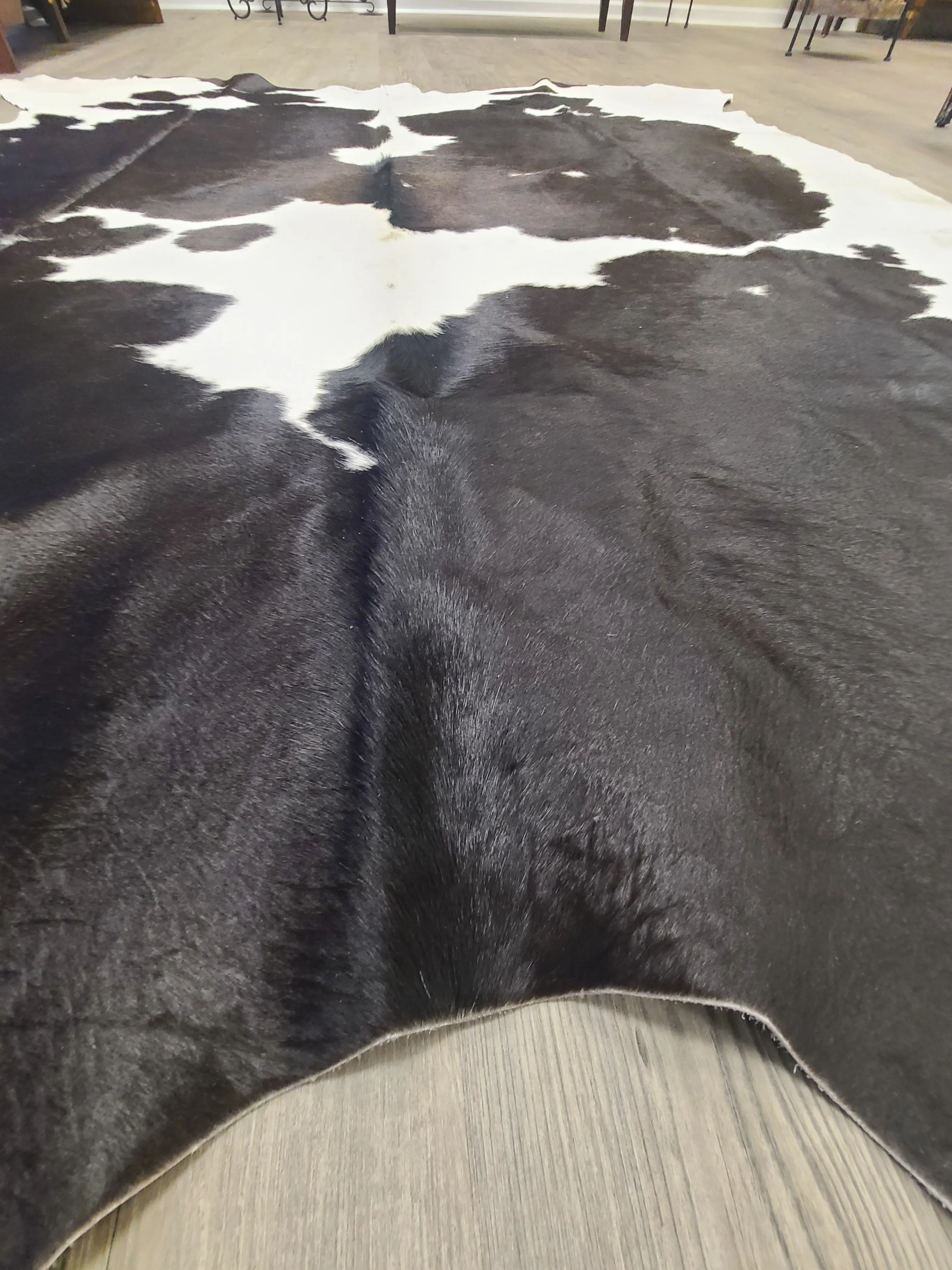 Brazilian Cowhide Rug - Black & White Spotted - 9 ft x 7 ft