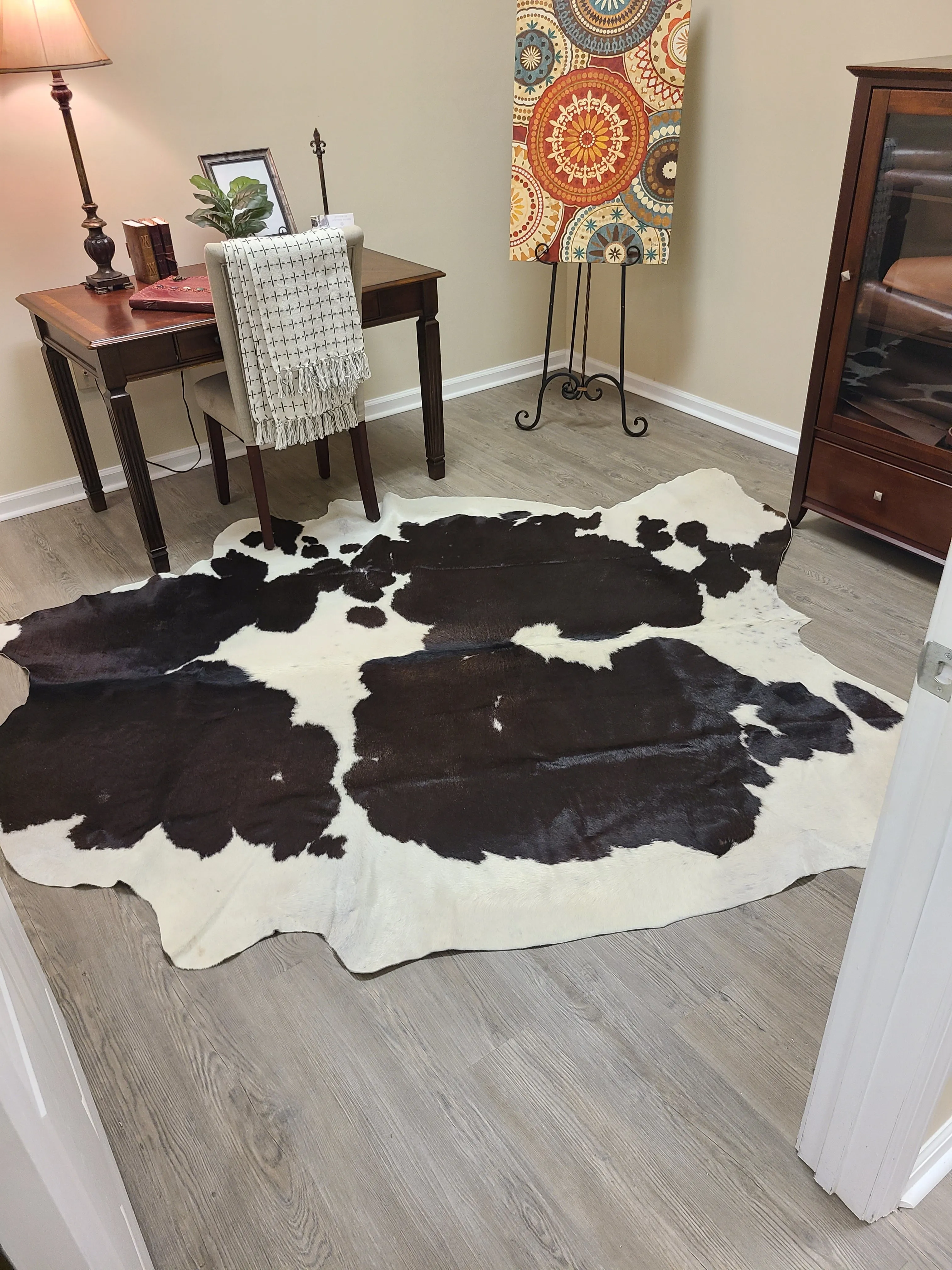 Brazilian Cowhide Rug - Black & White Spotted - 9 ft x 7 ft