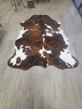 Brazilian Cowhide Rug -  Tri-Color Dark - 8 ft x 6 ft