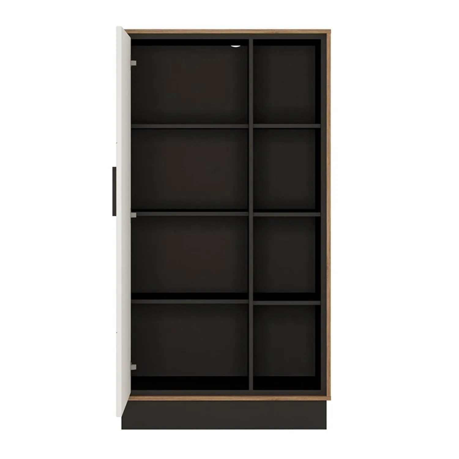 Brolo Walnut Finish Wide 1 Door Bookcase