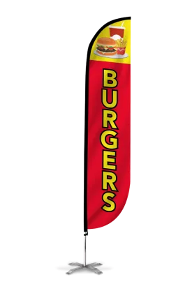 Burgers Feather Flag Red