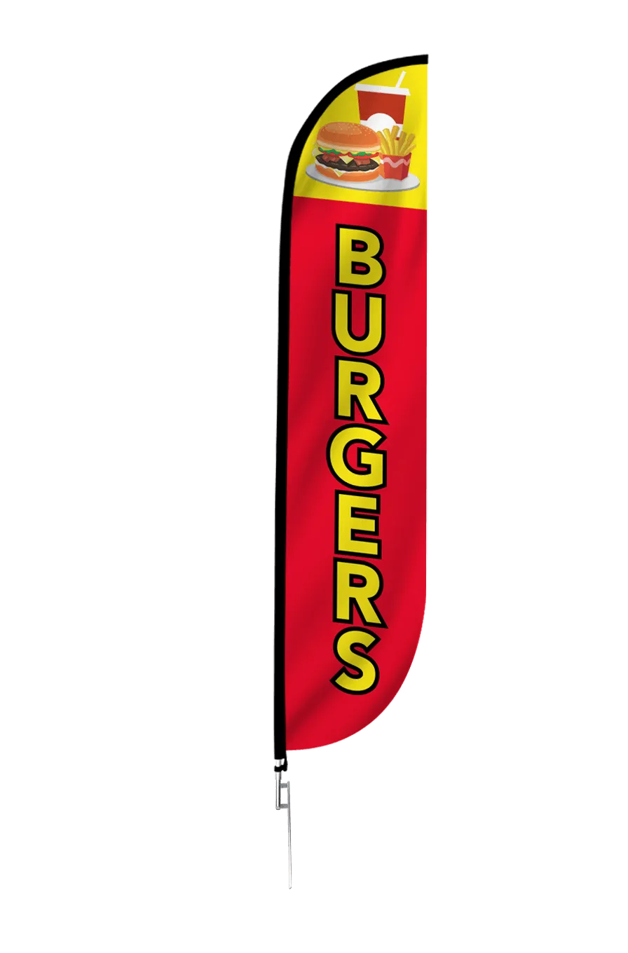 Burgers Feather Flag Red