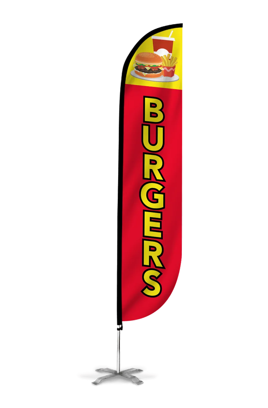 Burgers Feather Flag Red