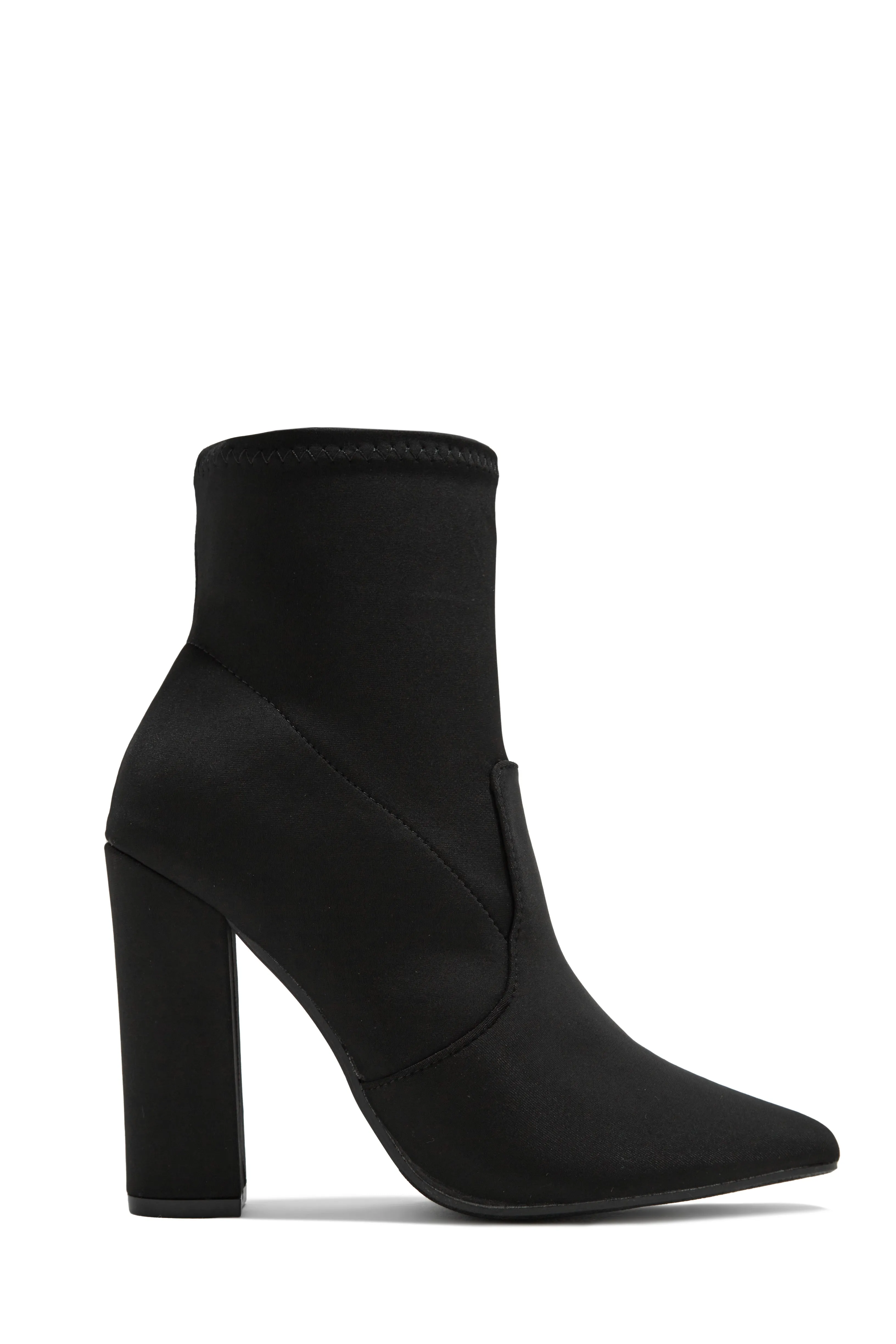 Call Me Yours Block Heel Ankle Boots - Black