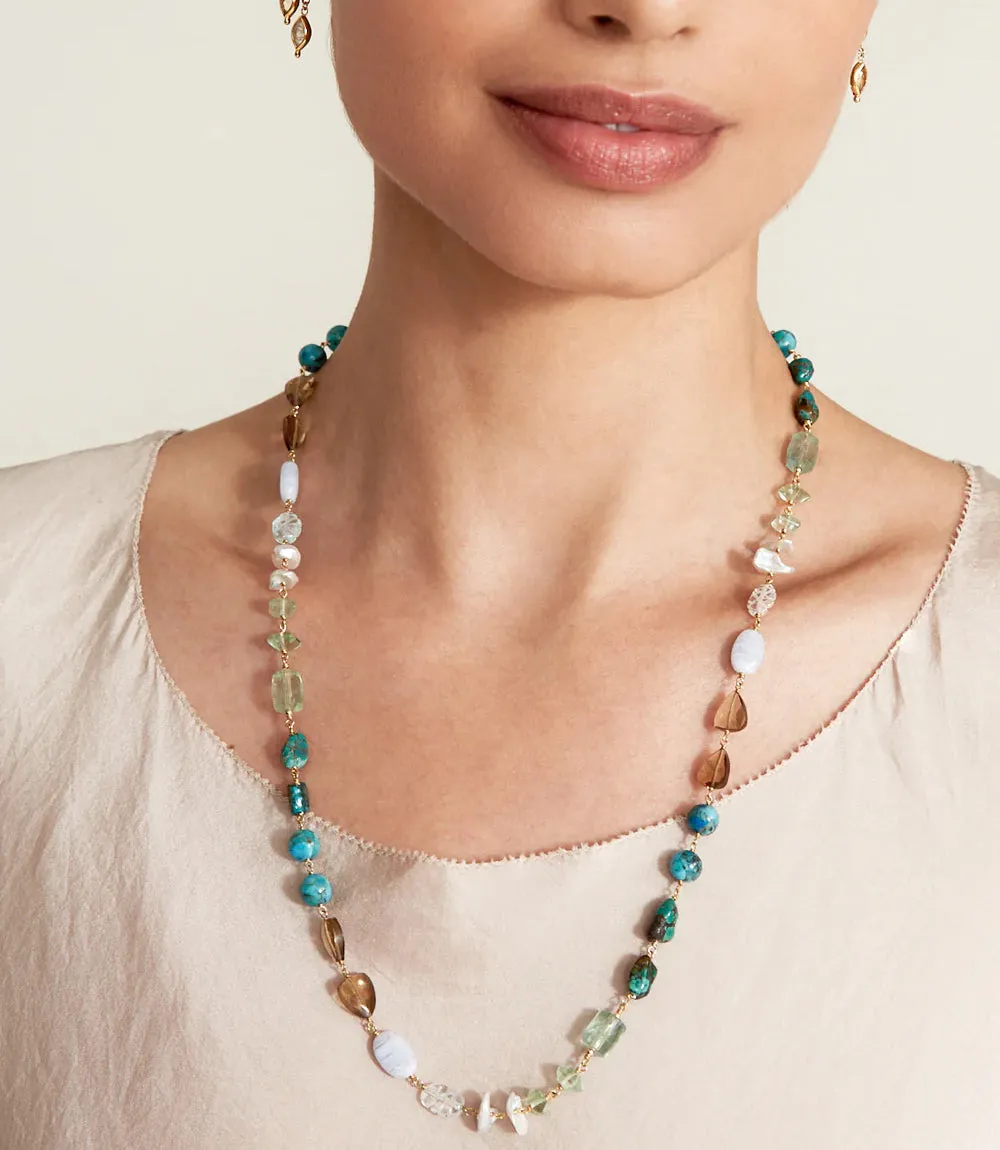 Chan Luu Gemstone And Pearl Necklace