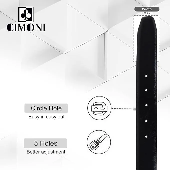 CIMONI® Premium Reversible Genuine Leather Men Belt Jeans & Pants  - Black & Brown (1 Year Gurantee)