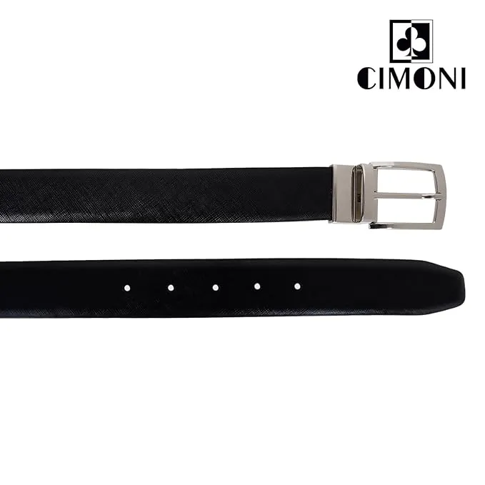 CIMONI® Premium Reversible Genuine Leather Men Belt Jeans & Pants  - Black & Brown (1 Year Gurantee)