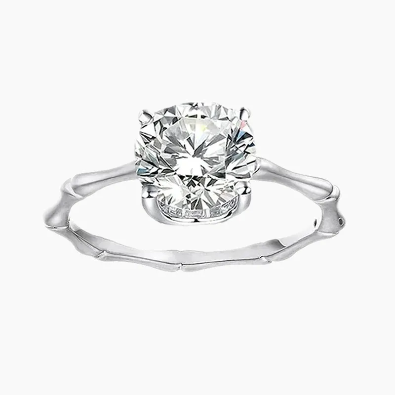 Classic Sterling Silver Cushion Cut Engagement Ring