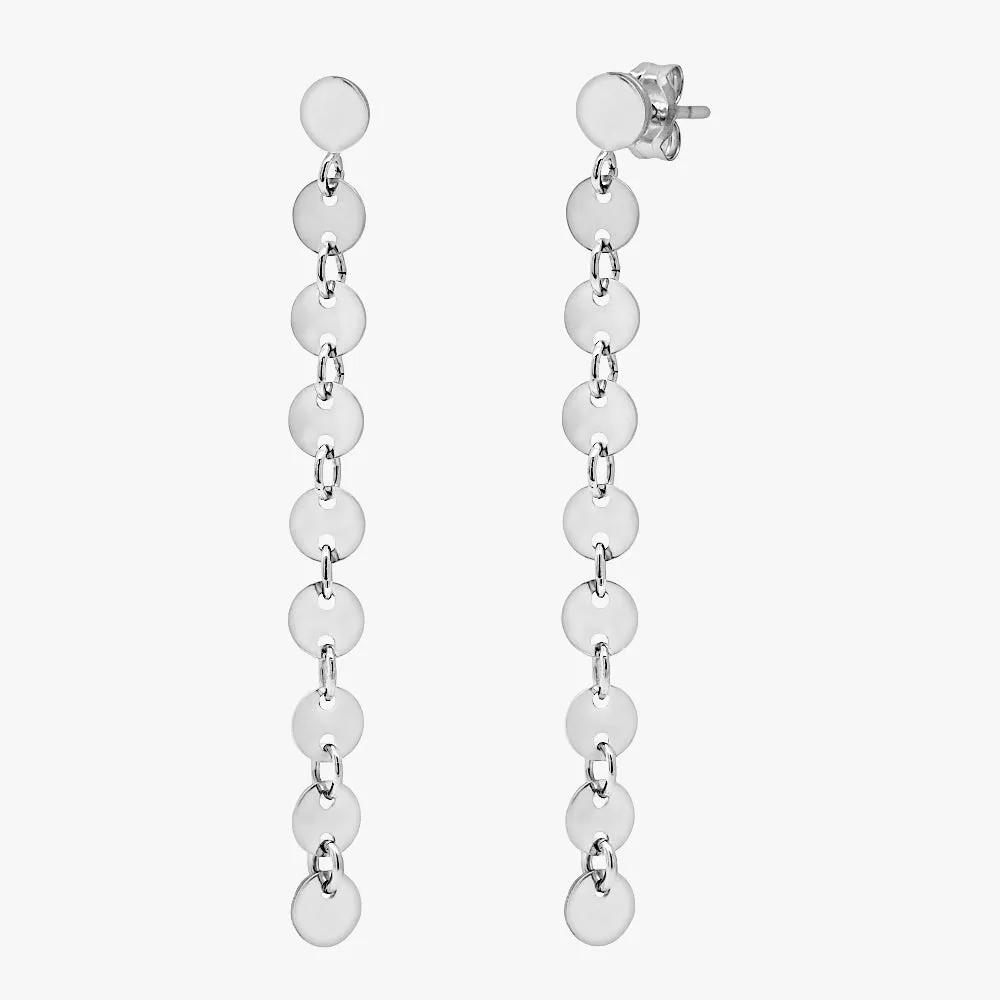 Coin Disc Long Earrings