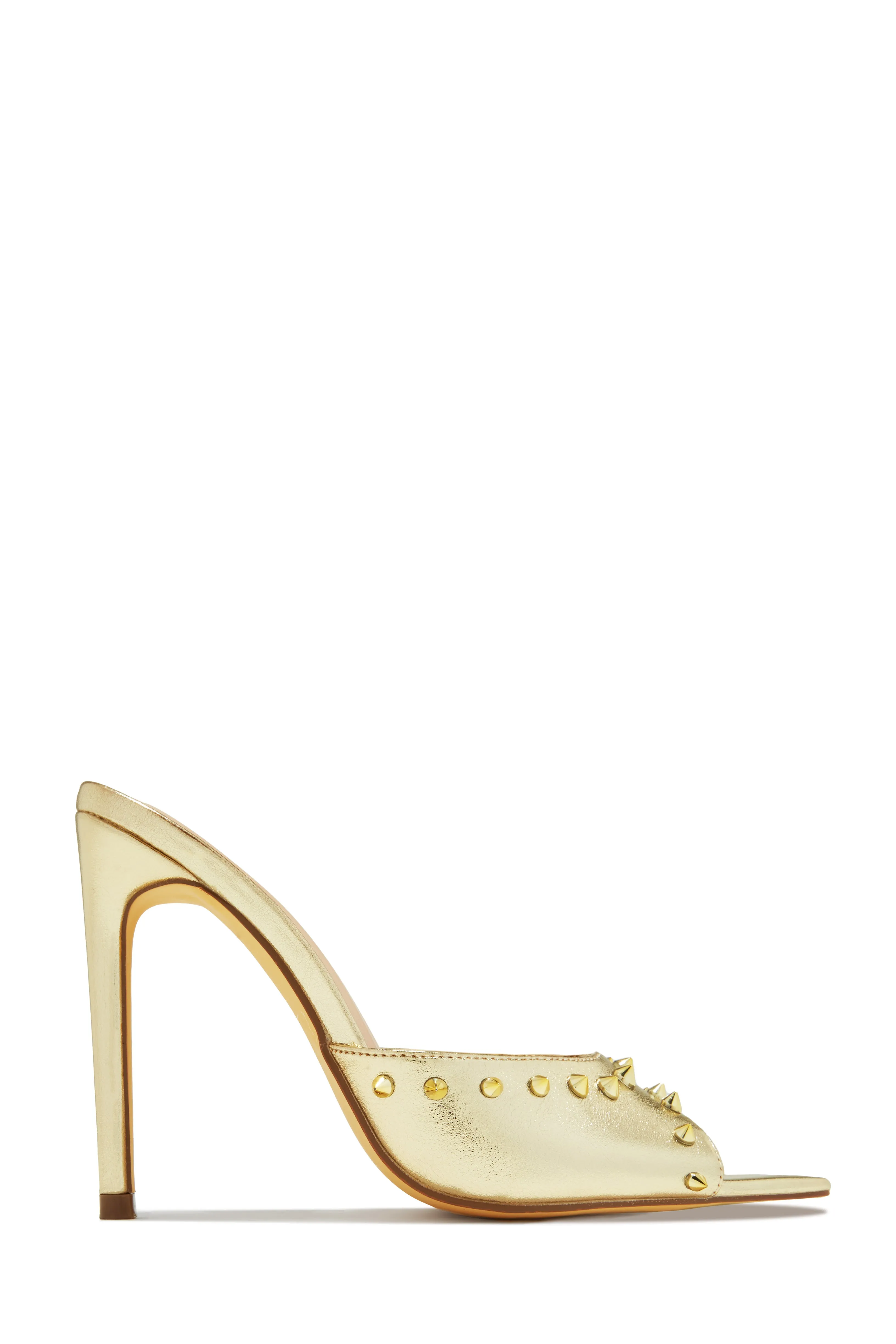 Collette Studded High Heel Mules - Clear