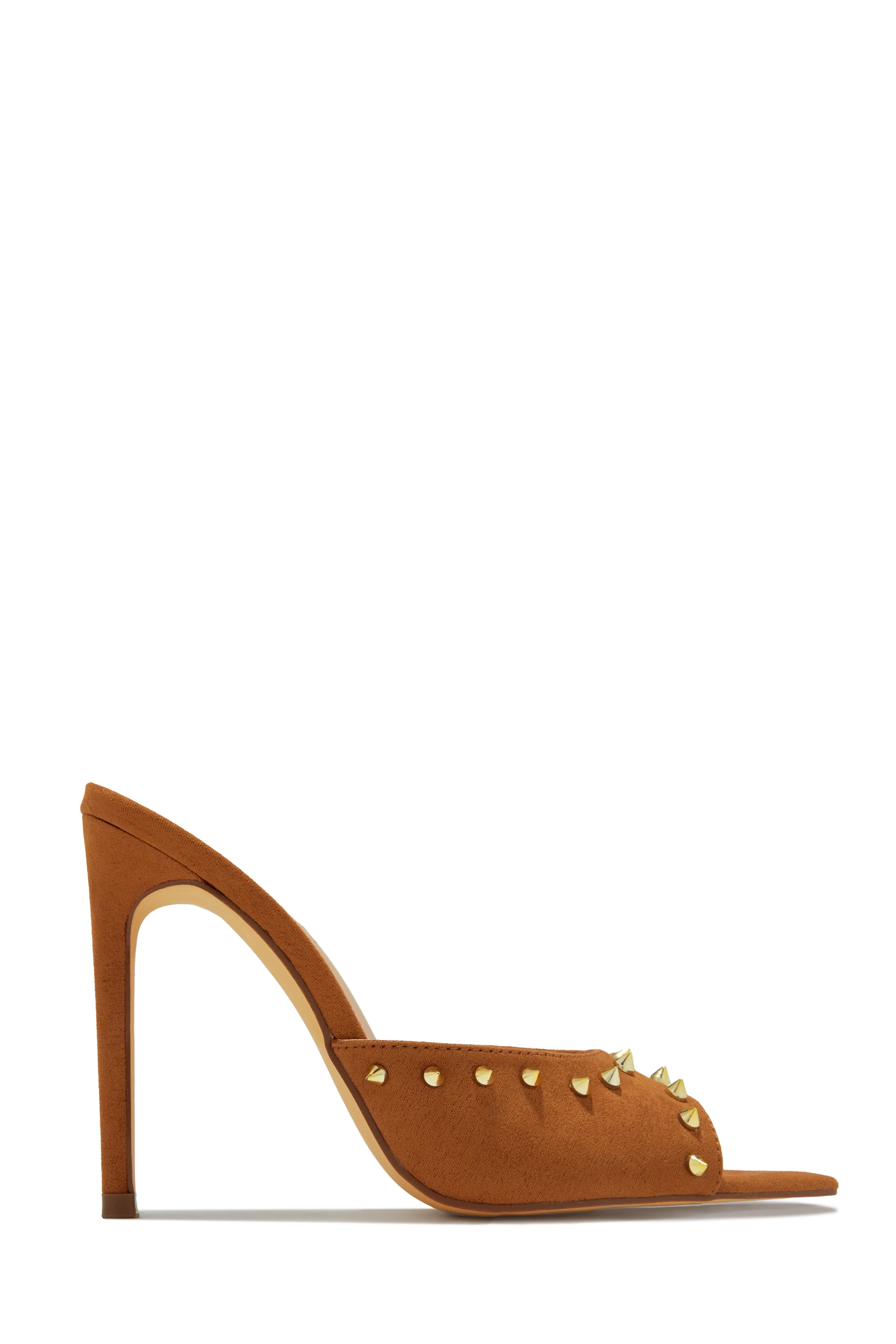 Collette Studded High Heel Mules - Clear