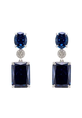 Constance Drop Earrings Silver Tanzanite