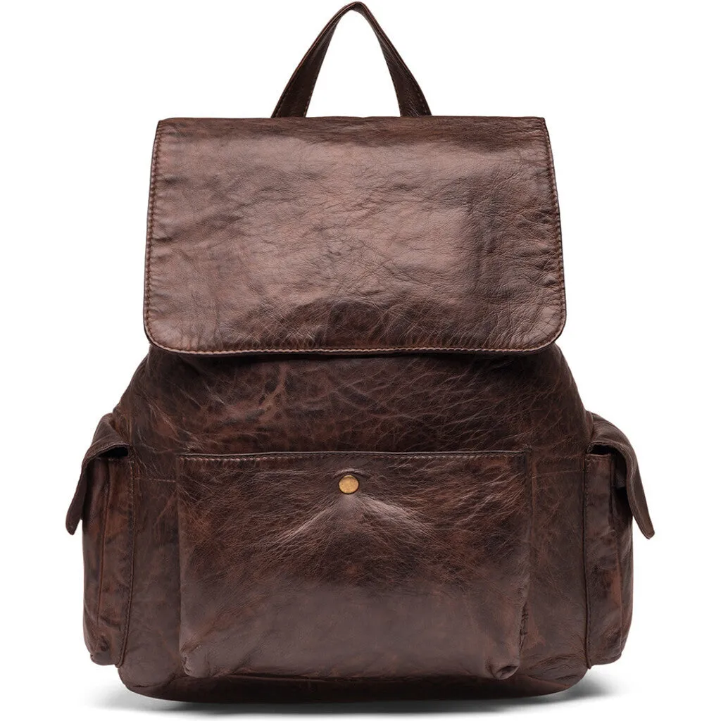 Cool backpack in soft leather quality / 16024 - Winter brown