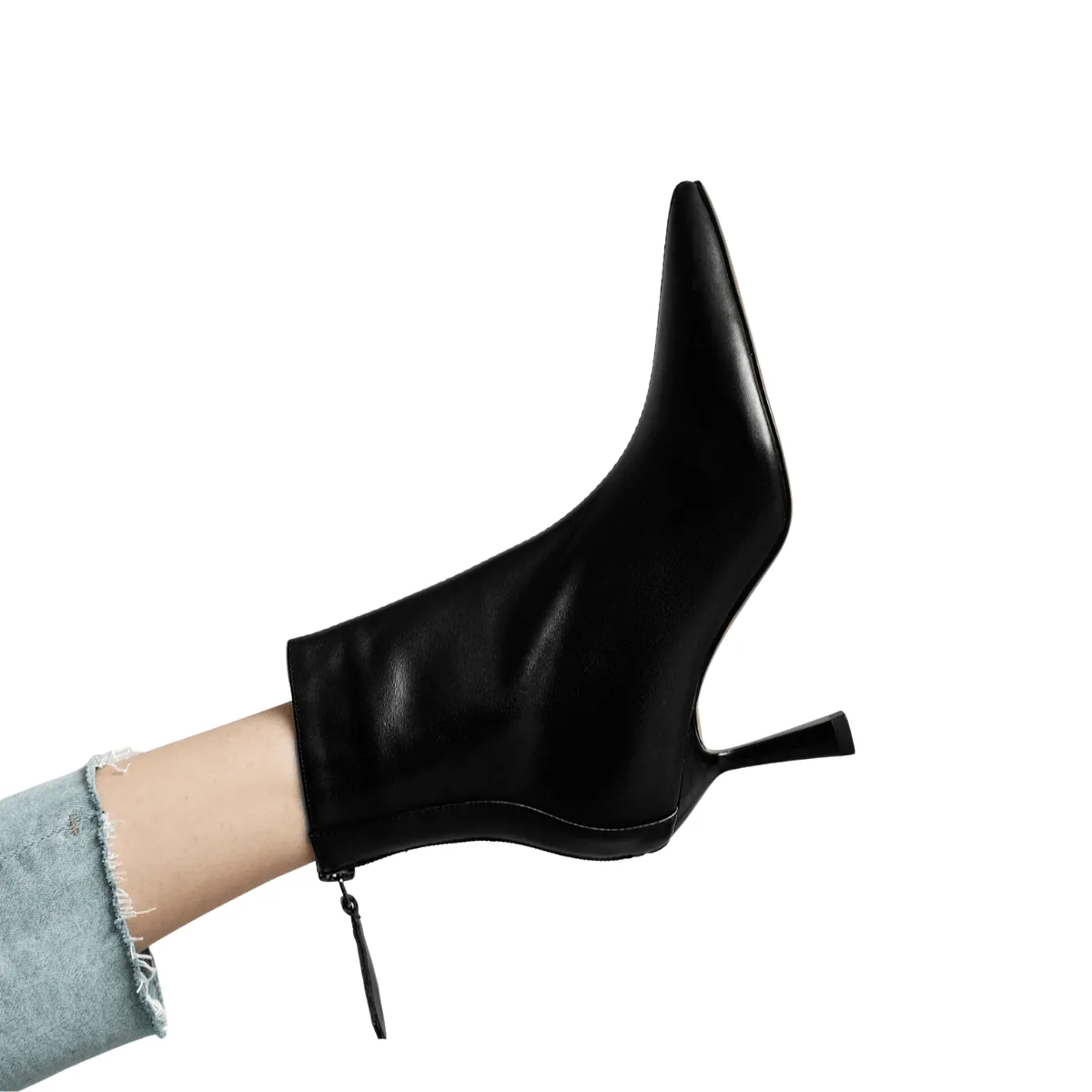 Cow Leather Pointed Toe High Heels