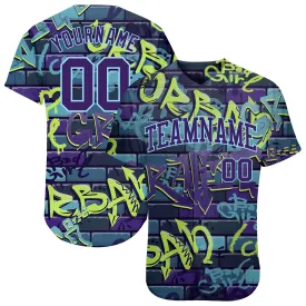 Custom 3D Pattern Design Abstract Graffiti Authentic Baseball Jersey