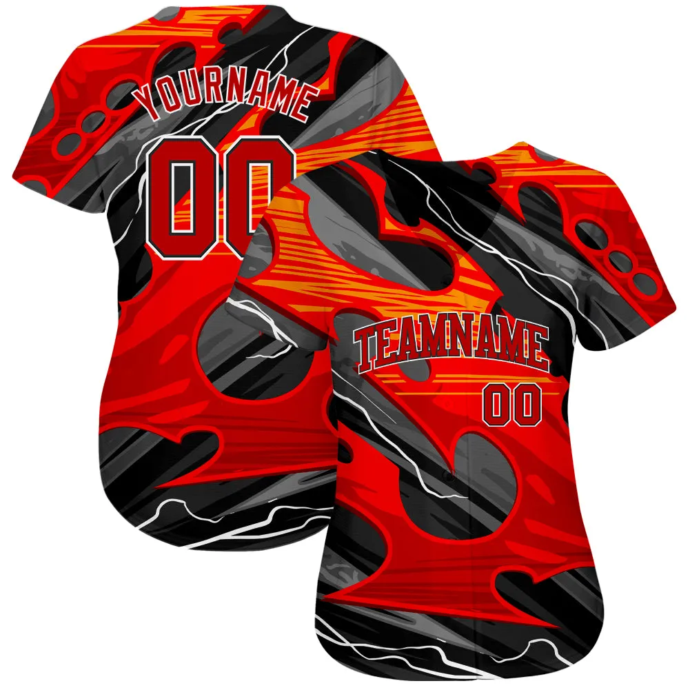 Custom 3D Pattern Design Abstract Pattern For Sport Team Authentic Baseball Jersey