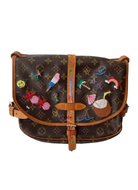 Custom Embroidered Louis Vuitton Sologne Purse