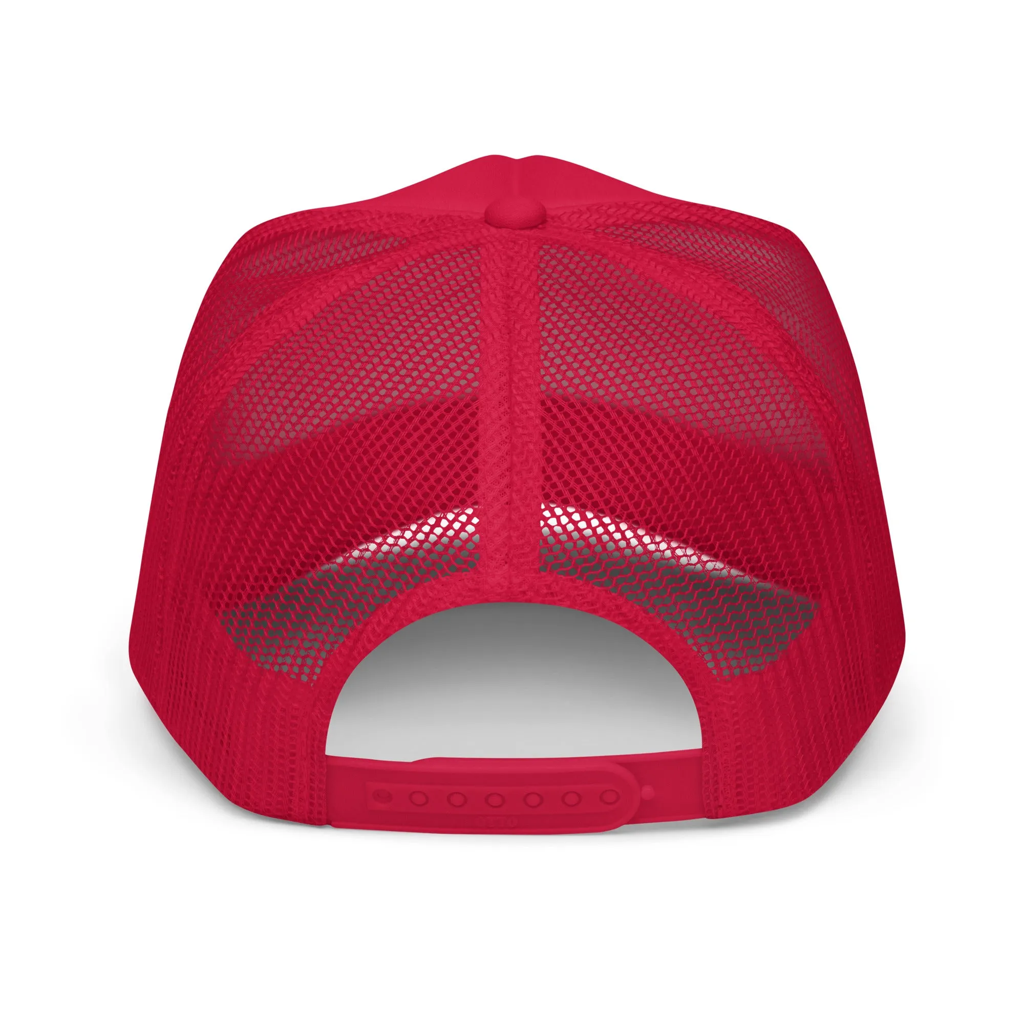 Detroit Foam Trucker Hat - Red - Embroidered with White