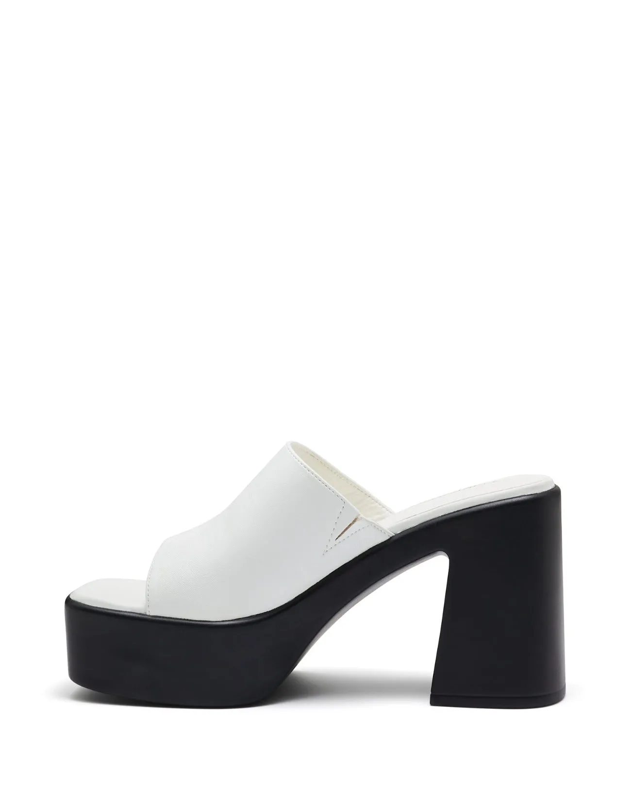 Devon Platform Heel White