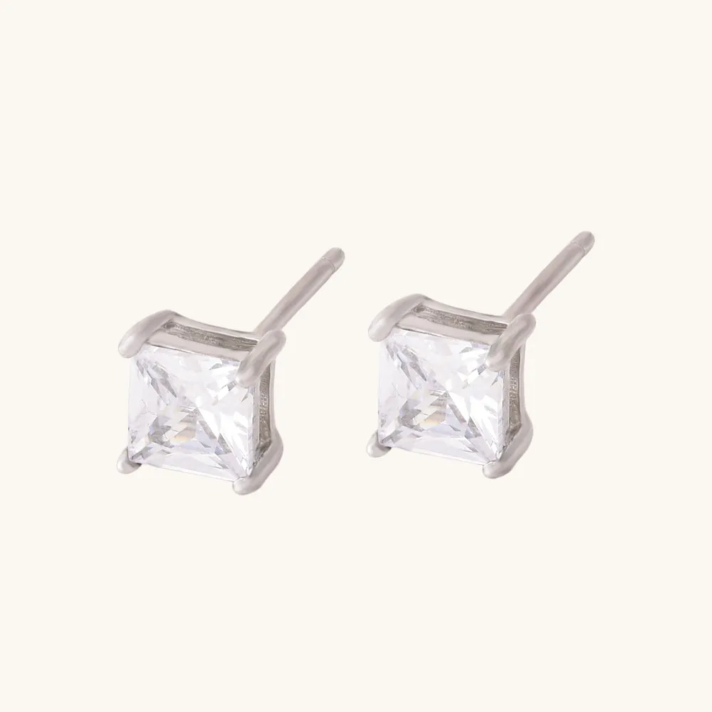 Divine Princess Stud Earrings- 925 Silver