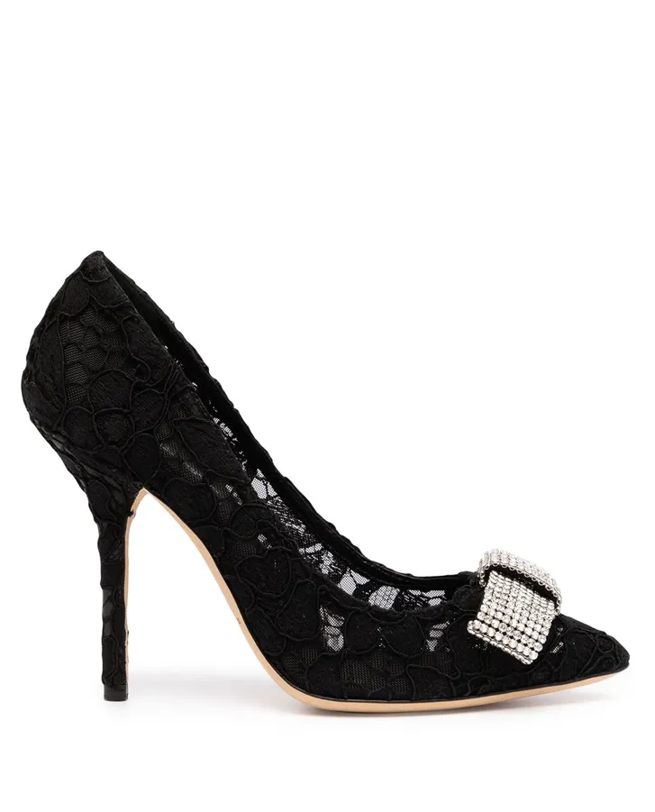 Dolce & Gabbana bow-embellished lace pumps