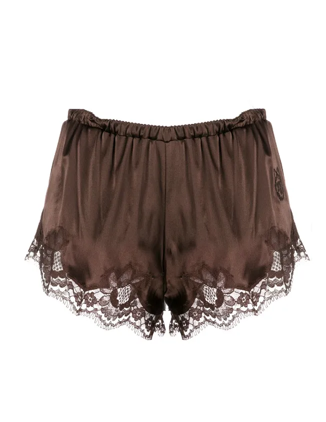 Dolce & Gabbana lace-trim satin shorts