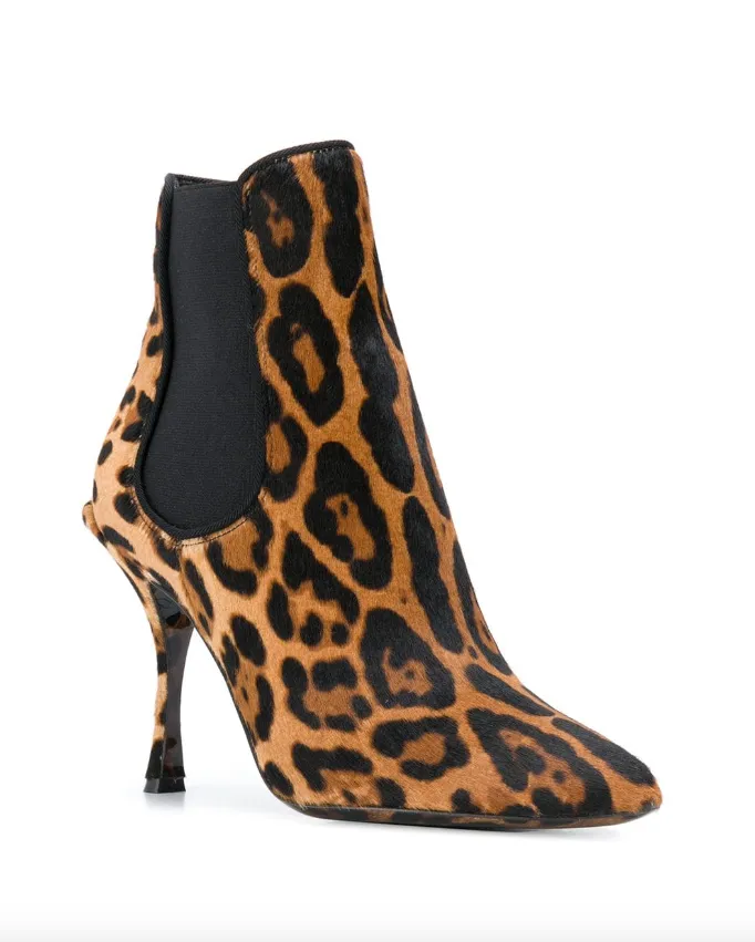 Dolce & Gabbana leopard print stiletto boots