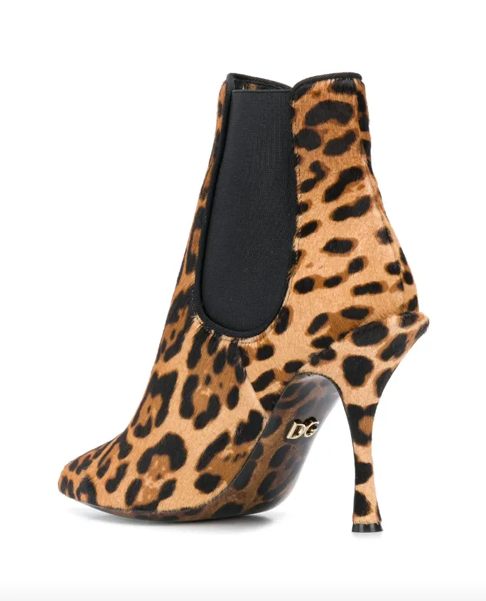 Dolce & Gabbana leopard print stiletto boots